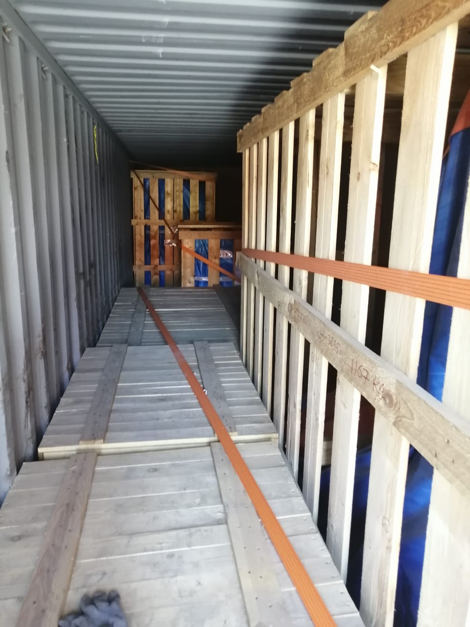 Wooden Crated Machinery with Ratchet Lashing